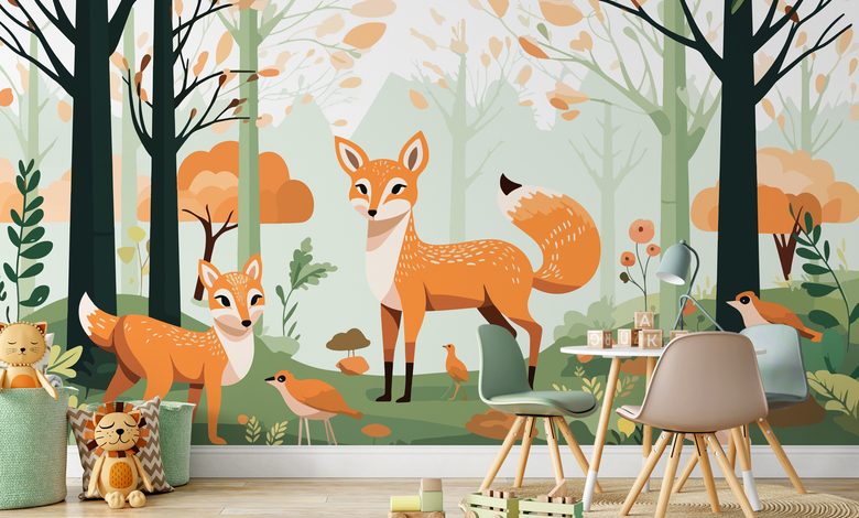 from the life of a fairy tale forest childs room wallpaper mural photo wallpapers demural