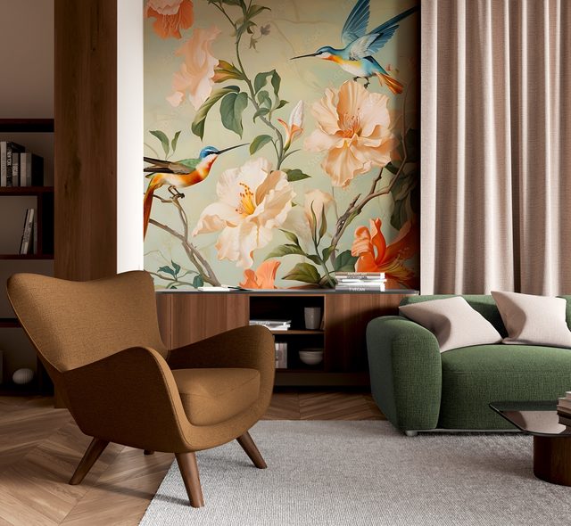in a paradise setting living room wallpaper mural photo wallpapers demural