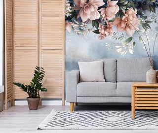 under the floral curtain living room wallpaper mural photo wallpapers demural
