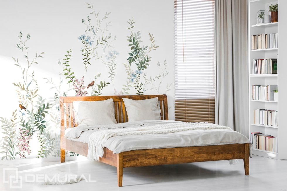 Delicate, floral and fashionable Bedroom wallpaper mural Photo wallpapers Demural