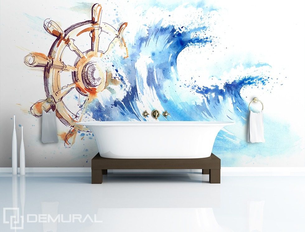 Take the helm! Nautical style wallpaper, mural Photo wallpapers Demural