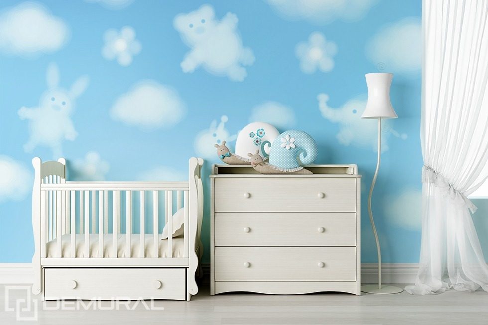 Funny clouds Child's room wallpaper mural Photo wallpapers Demural