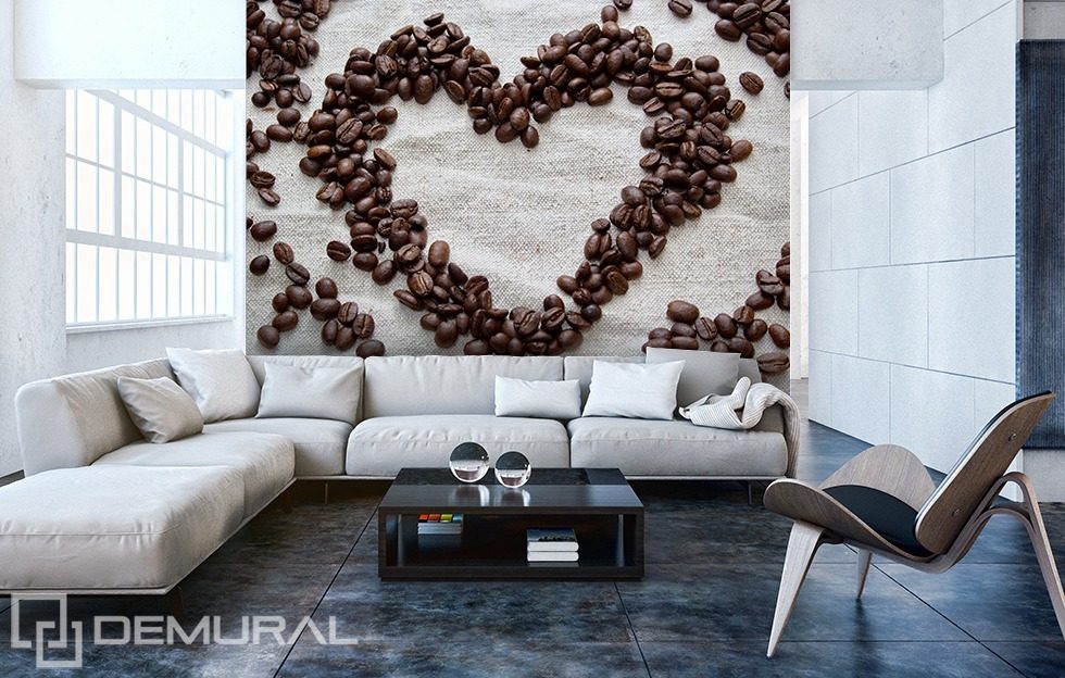 For the love of coffee Coffee wallpaper mural Photo wallpapers Demural