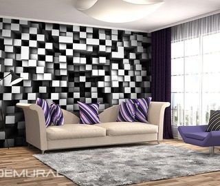 cubes in black and white three dimensional wallpaper mural photo wallpapers demural