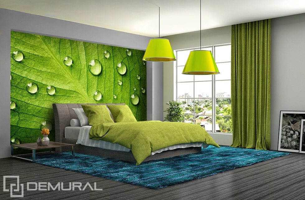 I feel the green  Walls with leafs  Bedroom wallpaper mural  Photo wallpapers  Demural