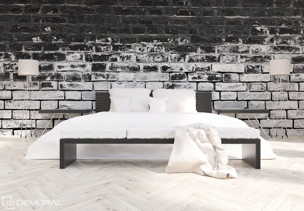 Walls in contrasting black and white Black and white wallpaper, mural Photo wallpapers Demural