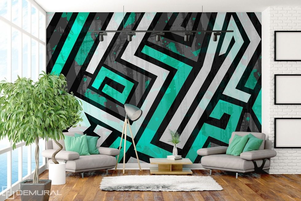 The geometric zigzag Graffiti wallpaper mural Photo wallpapers Demural
