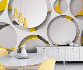 the round cut outs in the light tones abstraction wallpaper mural photo wallpapers demural