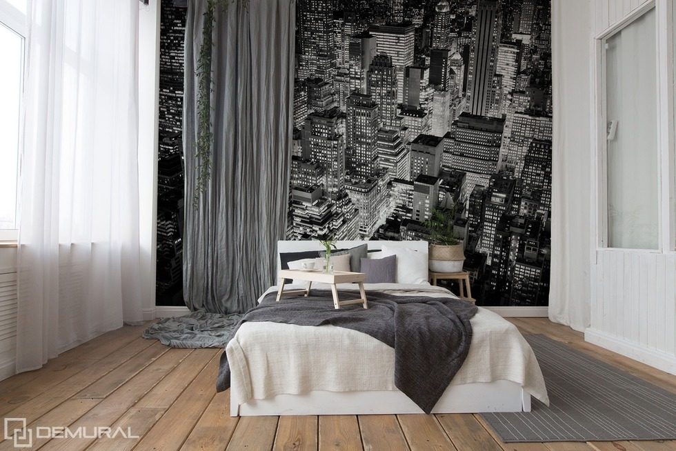 In the monochromatic cities Black and white wallpaper, mural Photo wallpapers Demural