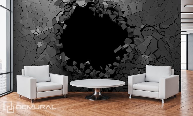 an engaging hole in the wall three dimensional wallpaper mural photo wallpapers demural