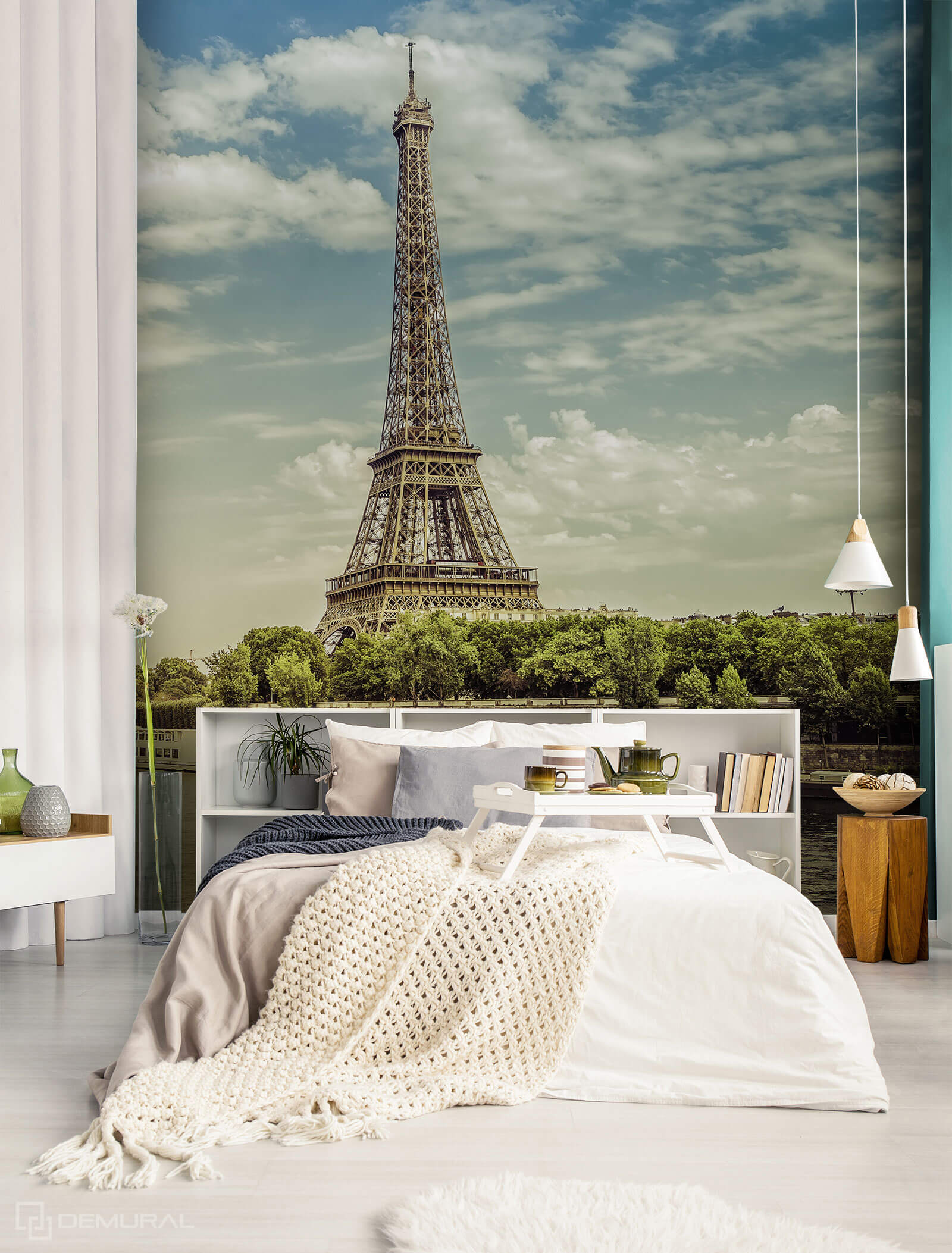 Photo wallpaper Dream over the Seine - photo wallpaper Eiffel tower - Demural