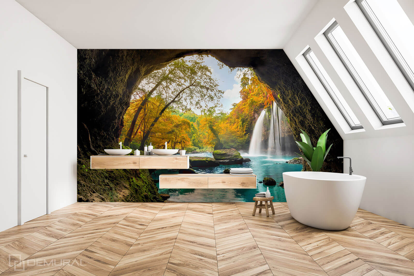 Photo wallpaper Private Oasis - Photo wallpaper in bathroom - Demural