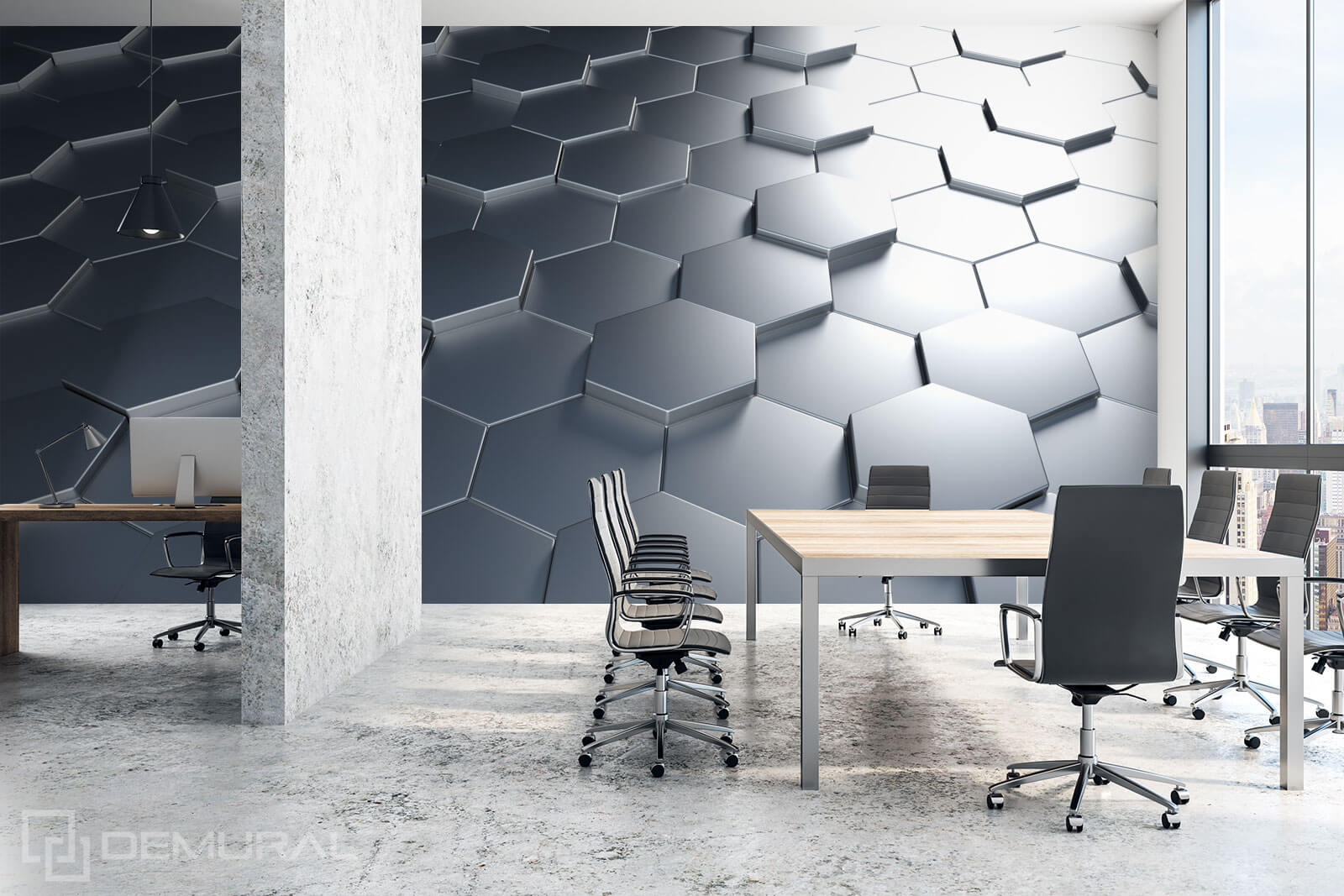 Photo wallpaper 3D Hexagons - Photo wallpaper 3D - Demural