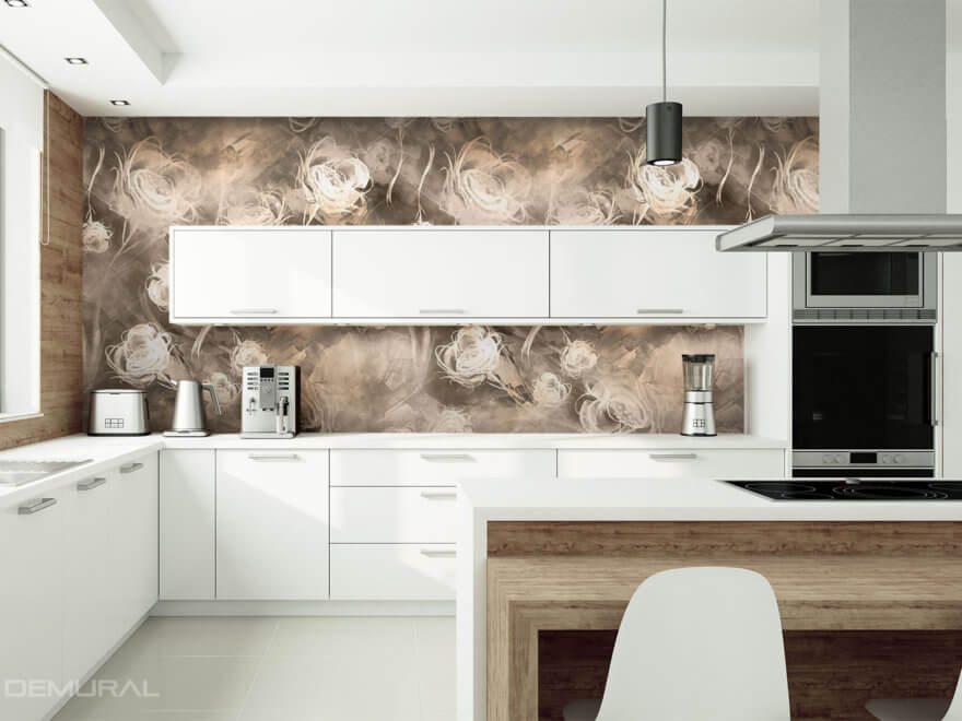 Photo wallpaper in big kitchen - Demural
