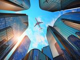 Flight above the city - Photo wallpaper