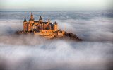 Castle enveloped in fog