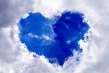 Heart on the azure sky