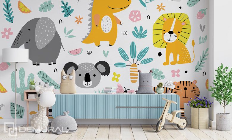 animals invite you to play childs room wallpaper mural photo wallpapers demural