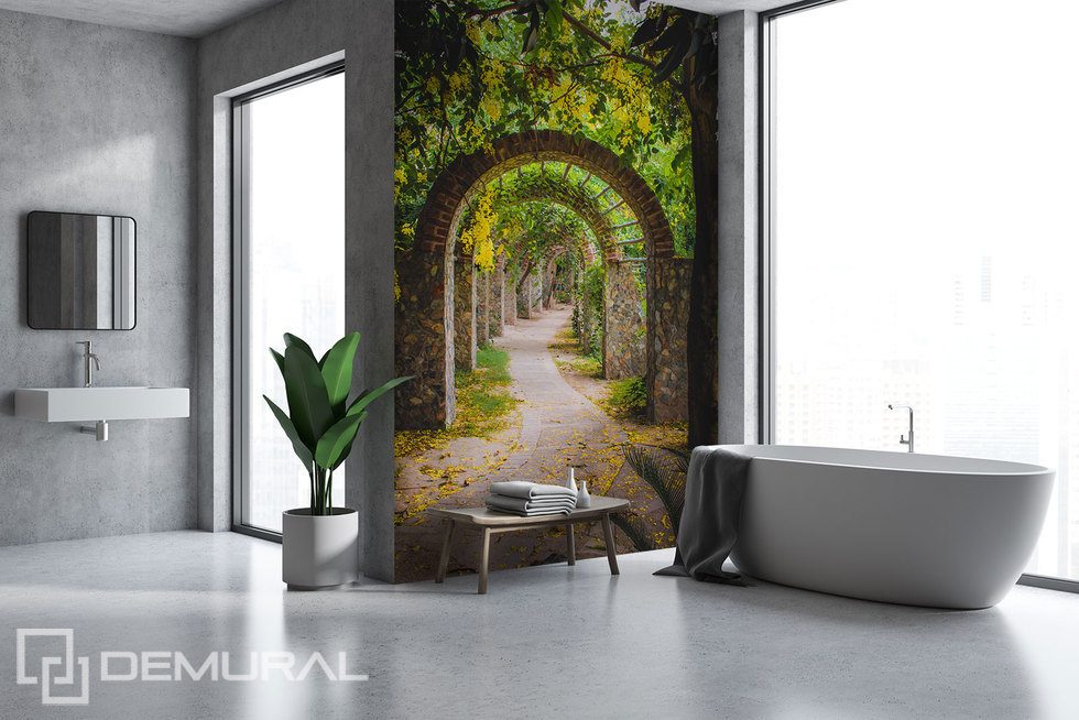 An invitation to a beautiful park - Bathroom wallpaper mural - Photo  wallpapers | Demural®