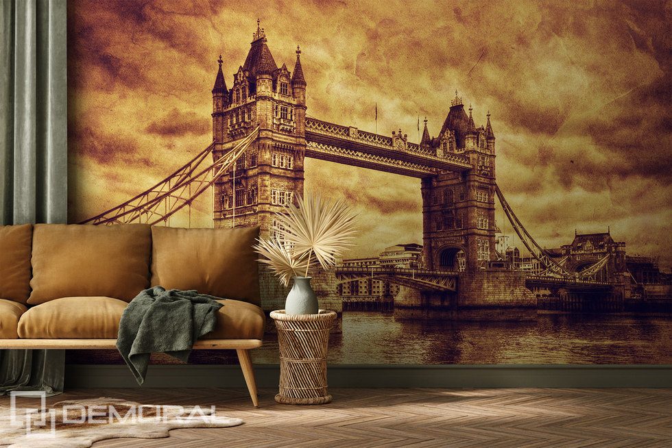 London Bridge in climatic sepia Sepia wallpaper mural Photo wallpapers Demural