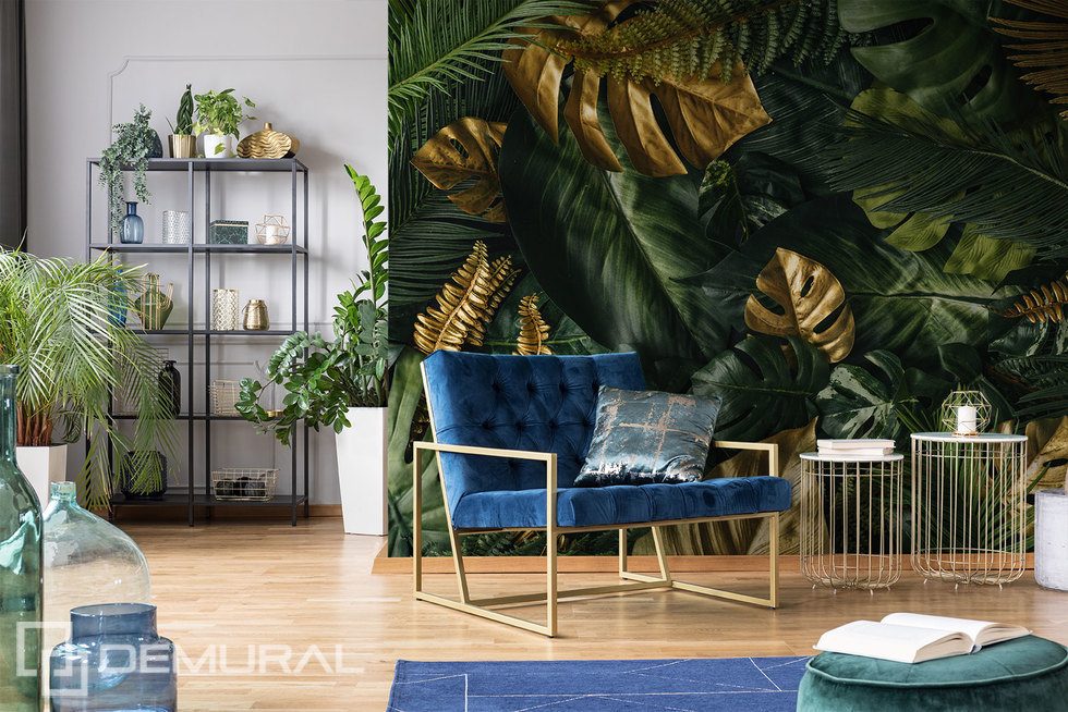 Invite the jungle into your home Living room wallpaper mural Photo wallpapers Demural