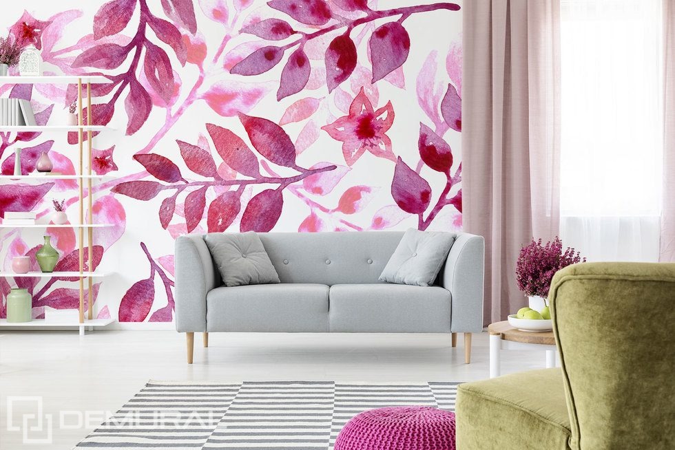 Energetic fun with plants Living room wallpaper mural Photo wallpapers Demural
