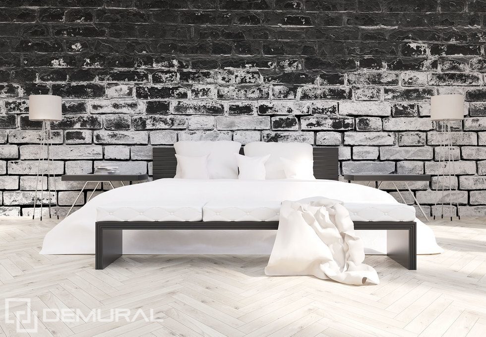 Walls in contrasting white and black Wall wallpaper mural Photo wallpapers Demural