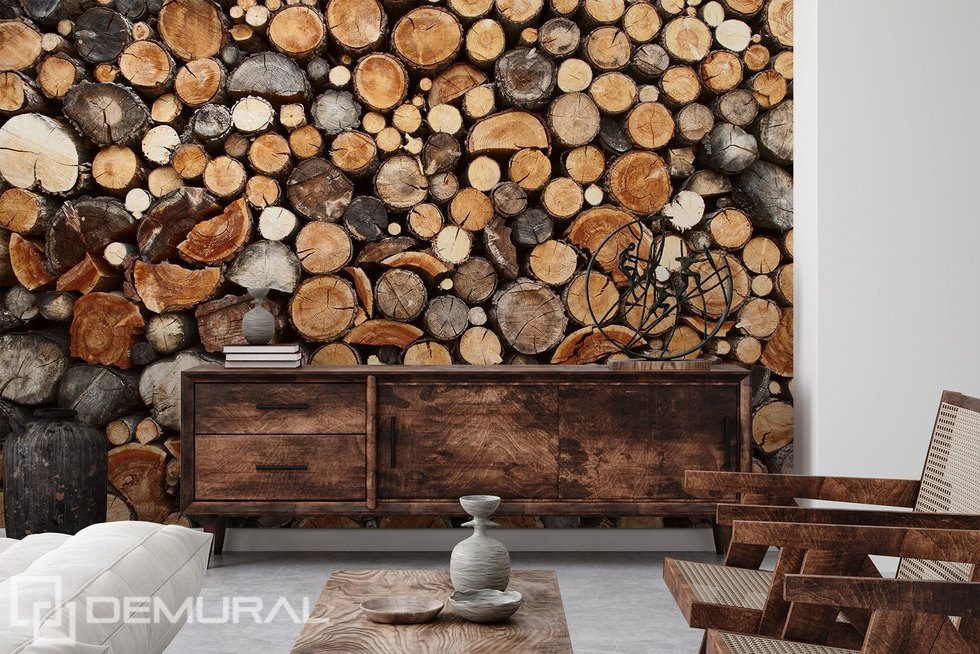 The wood is already prepared Patterns wallpaper mural Photo wallpapers Demural