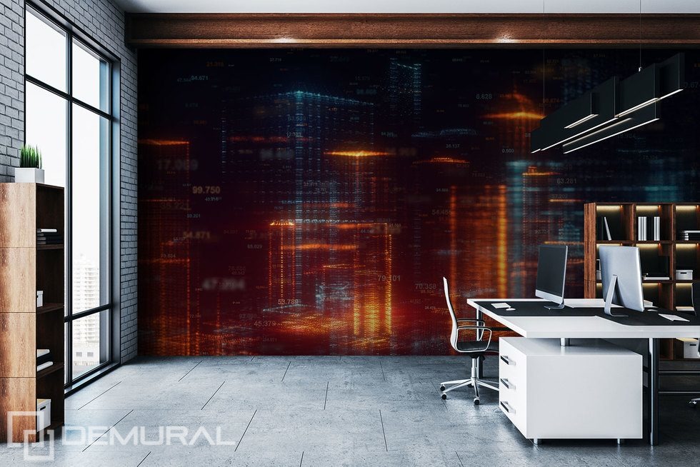 A digital version of the city? Office wallpaper mural Photo wallpapers Demural