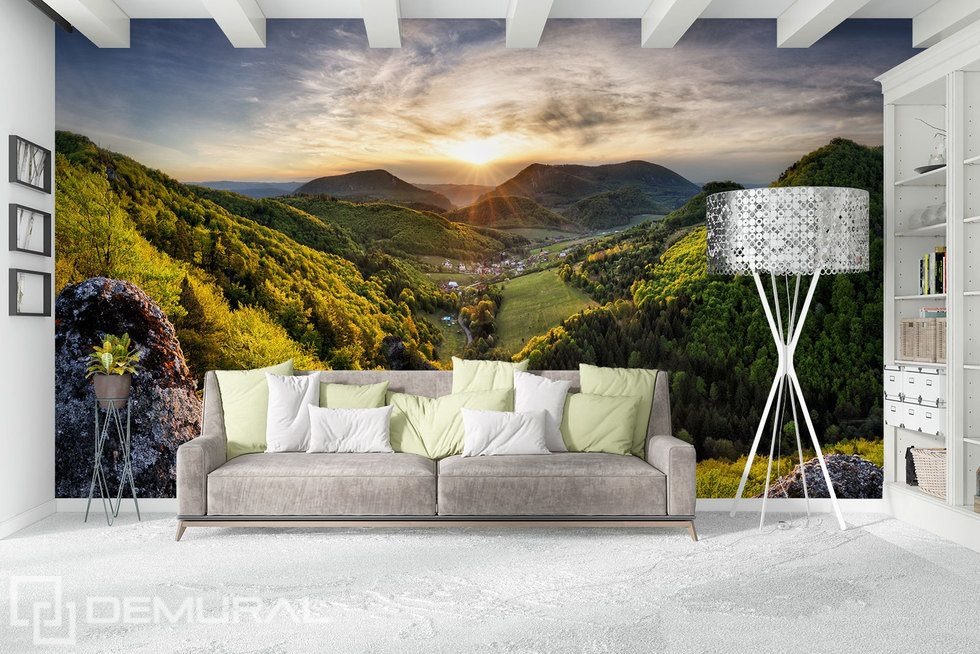 When light awakens the mountains Landscapes wallpaper mural Photo wallpapers Demural