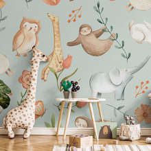 Animals-that-come-from-far-and-near-childs-room-wallpaper-mural-photo-wallpapers-demural