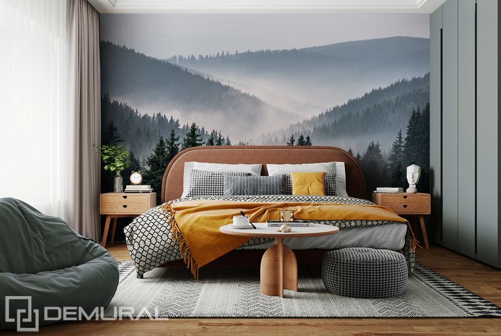 Blissful peace in the mountains Forest wallpaper mural Photo wallpapers Demural