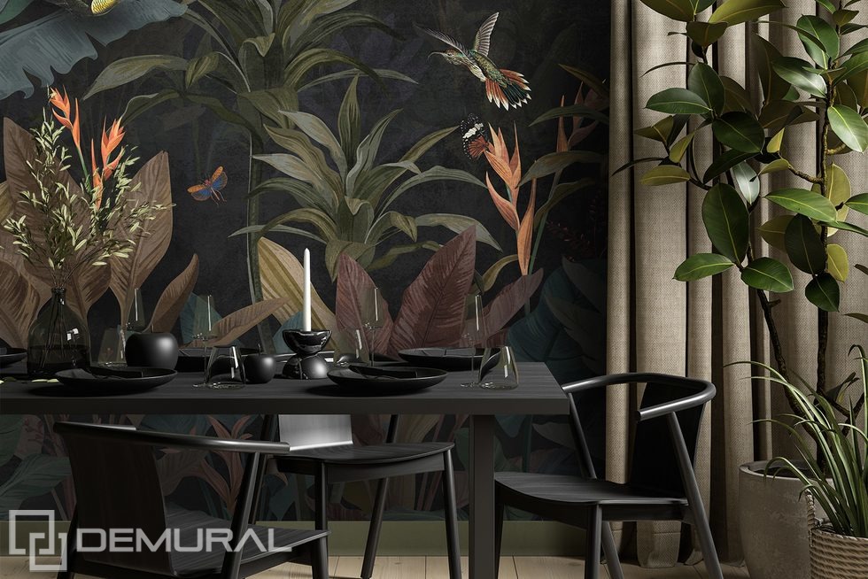 A foretaste of the jungle? Living room wallpaper mural Photo wallpapers Demural