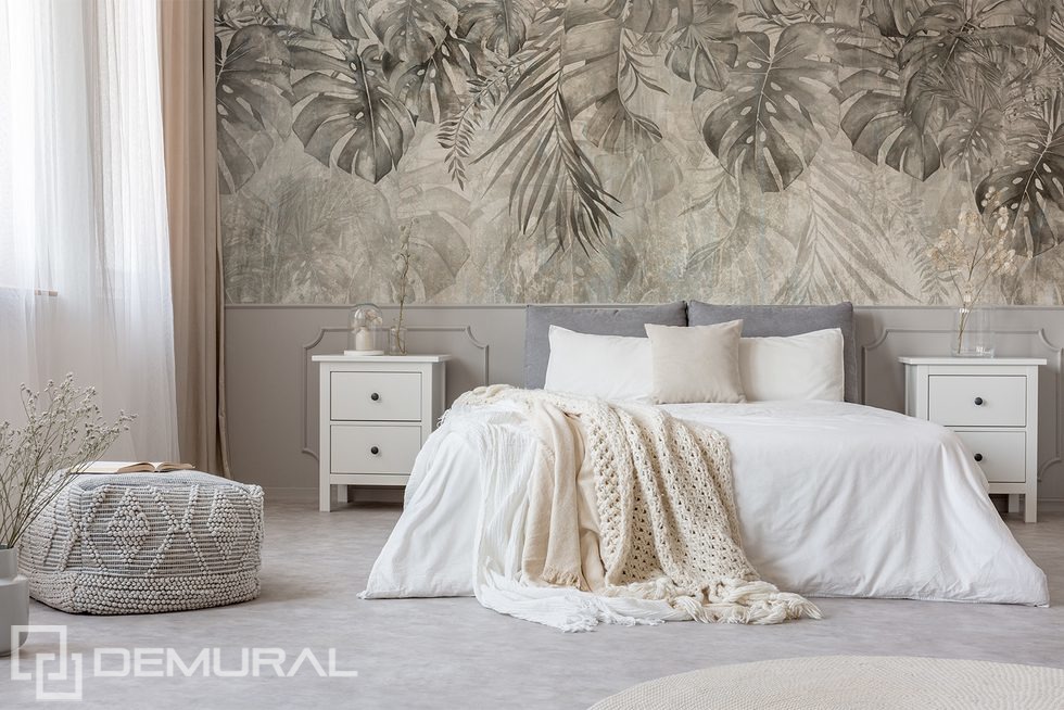 The discreet charm of the jungle Bedroom wallpaper mural Photo wallpapers Demural