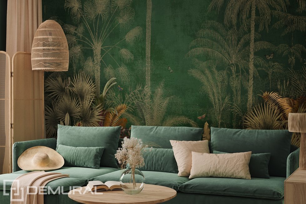 A note of oriental flair Living room wallpaper mural Photo wallpapers Demural