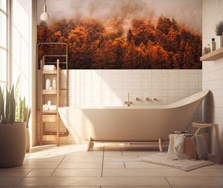 autumn beauty of the forest bathroom wallpaper mural photo wallpapers demural