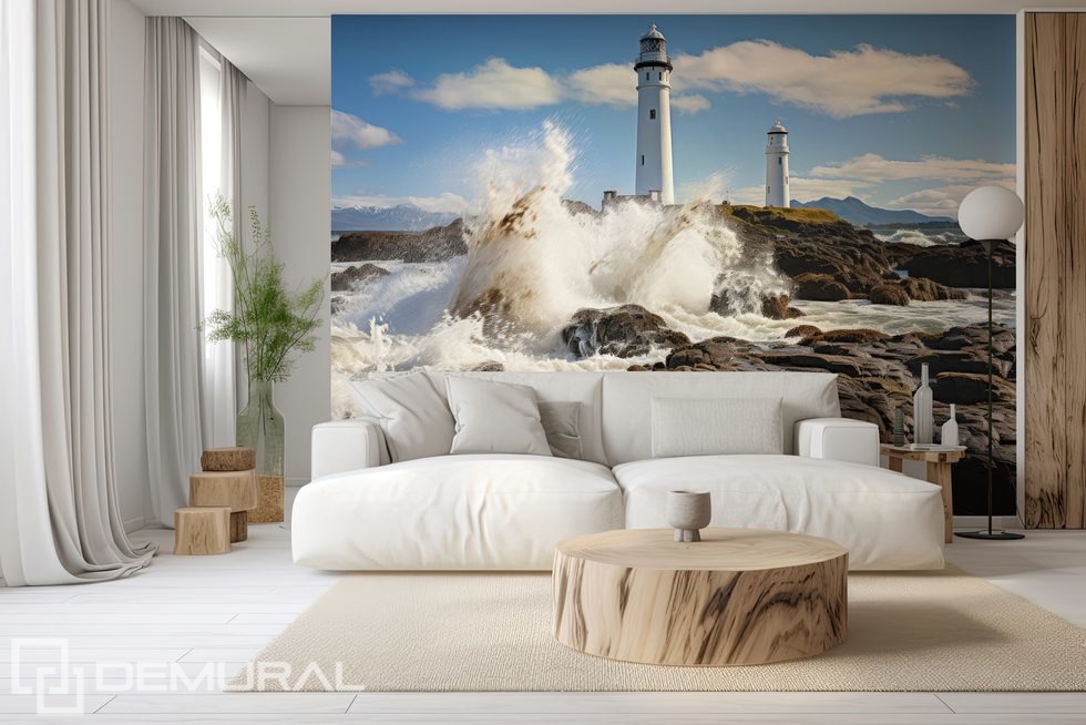 Waves crash on the shore Nautical style wallpaper, mural Photo wallpapers Demural