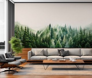 flight over the forest forest wallpaper mural photo wallpapers demural
