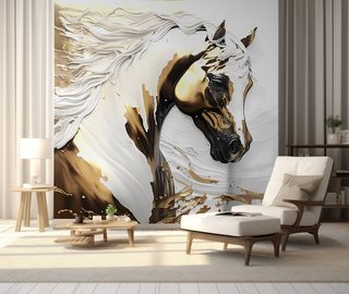 a horse with flowing mane animals wallpaper mural photo wallpapers demural