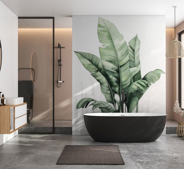 xxl size plant bathroom wallpaper mural photo wallpapers demural