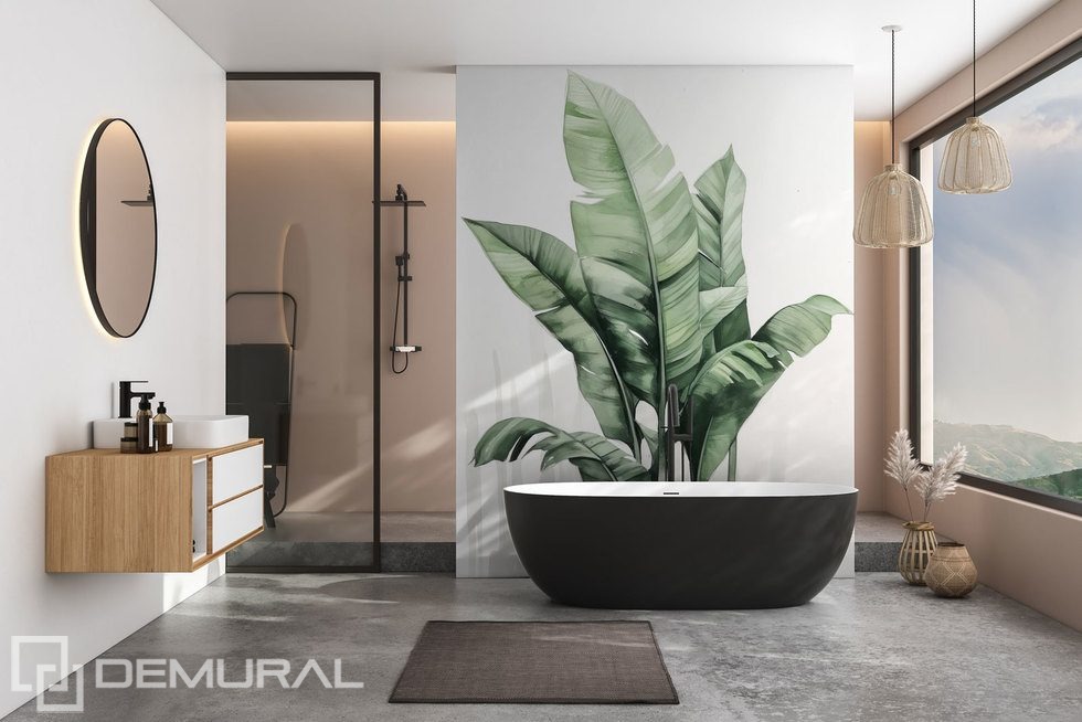 XXL size plant Bathroom wallpaper mural Photo wallpapers Demural