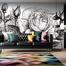 Rose-graphics-with-a-claw-black-and-white-wallpaper-mural-photo-wallpapers-demural