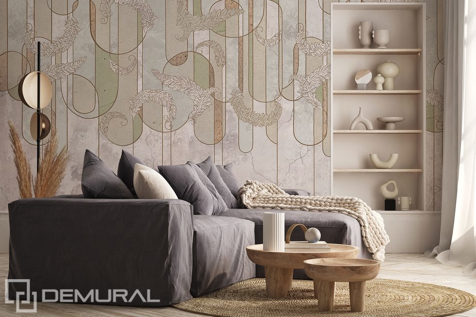 Subtle art deco Living room wallpaper mural Photo wallpapers Demural