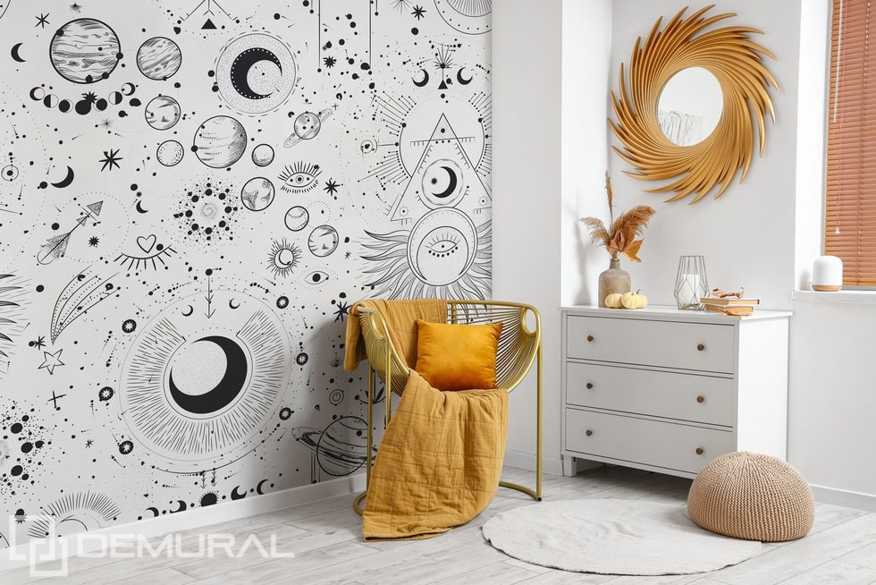 A graphic vision of space Teenager's room wallpaper, mural Photo wallpapers Demural