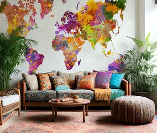 the world in colors world maps wallpaper mural photo wallpapers demural