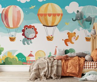 a fairy tale about flying animals childs room wallpaper mural photo wallpapers demural