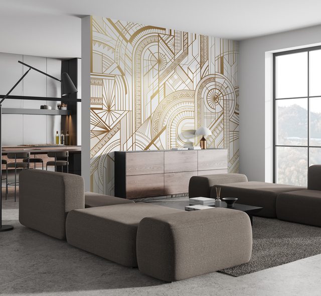 industrial style in a golden version living room wallpaper mural photo wallpapers demural