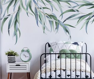 a curtain made of delicate leaves teenagers room wallpaper mural photo wallpapers demural