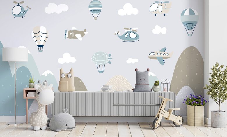 what a lot of movement here childs room wallpaper mural photo wallpapers demural