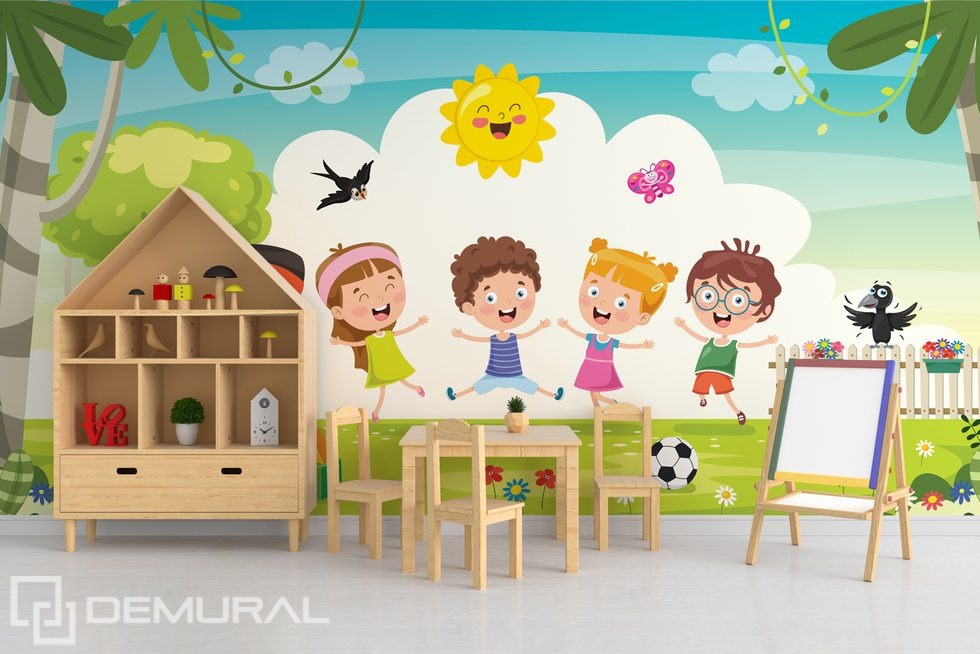 The energy of cheerful children Child's room wallpaper mural Photo wallpapers Demural